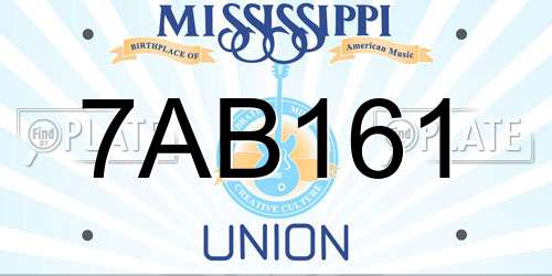 7AB161 Mississippi License Plate