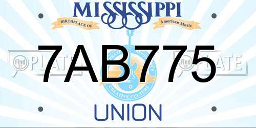7AB775 Mississippi License Plate