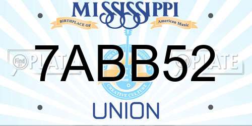 7ABB52 Mississippi License Plate