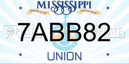 7ABB82 Mississippi License Plate