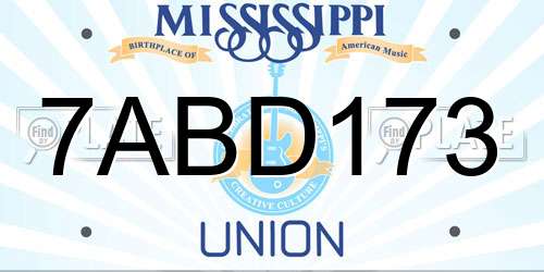 7ABD173 Mississippi License Plate