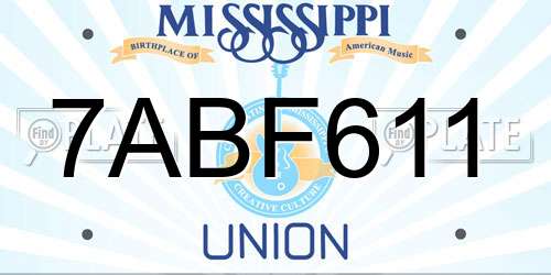7ABF611 Mississippi License Plate