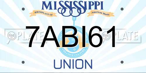 7ABI61 Mississippi License Plate