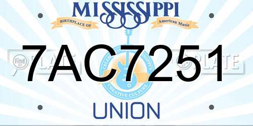 7AC7251 Mississippi License Plate