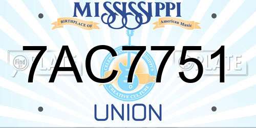 7AC7751 Mississippi License Plate
