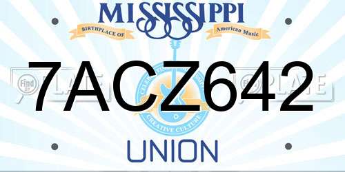 7ACZ642 Mississippi License Plate