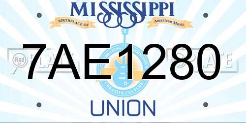 7AE1280 Mississippi License Plate