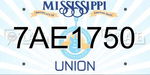 7AE1750 Mississippi License Plate