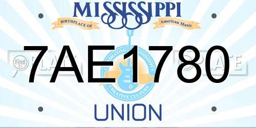 7AE1780 Mississippi License Plate