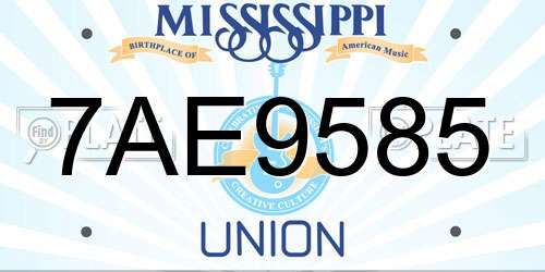 7AE9585 Mississippi License Plate