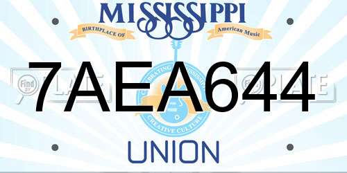 7AEA644 Mississippi License Plate
