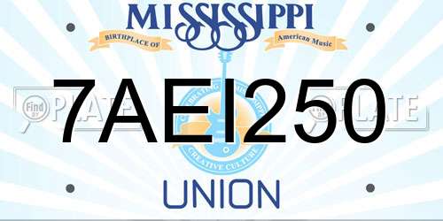 7AEI250 Mississippi License Plate