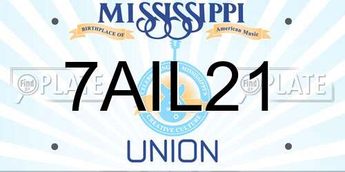 7AIL21 Mississippi License Plate