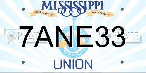 7ANE33 Mississippi License Plate