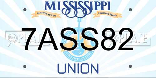 7ASS82 Mississippi License Plate