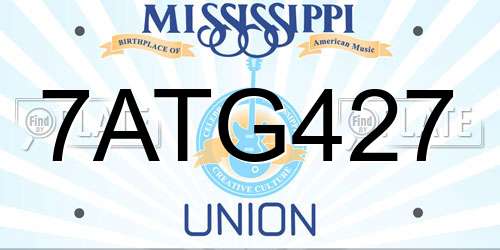 7ATG427 Mississippi License Plate
