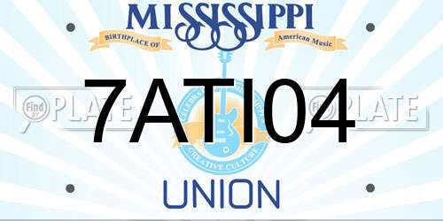 7ATI04 Mississippi License Plate