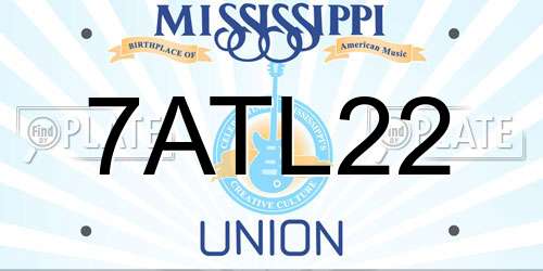 7ATL22 Mississippi License Plate