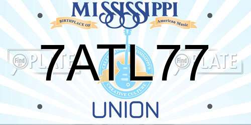 7ATL77 Mississippi License Plate