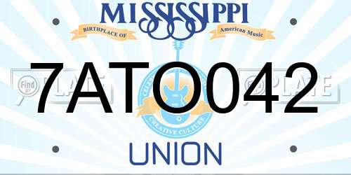 7ATO042 Mississippi License Plate