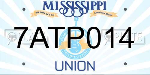 7ATP014 Mississippi License Plate