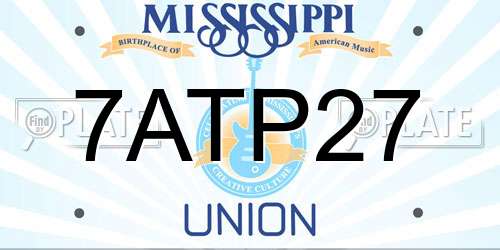 7ATP27 Mississippi License Plate