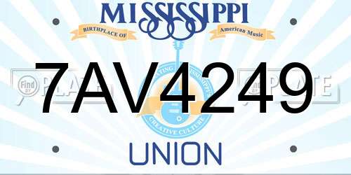 7AV4249 Mississippi License Plate