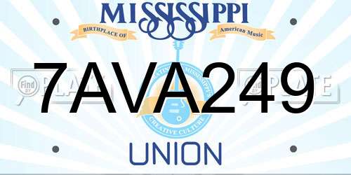 7AVA249 Mississippi License Plate