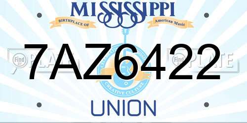 7AZ6422 Mississippi License Plate