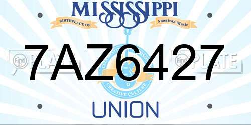 7AZ6427 Mississippi License Plate