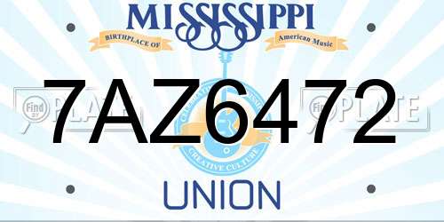 7AZ6472 Mississippi License Plate
