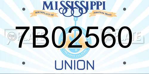7B02560 Mississippi License Plate