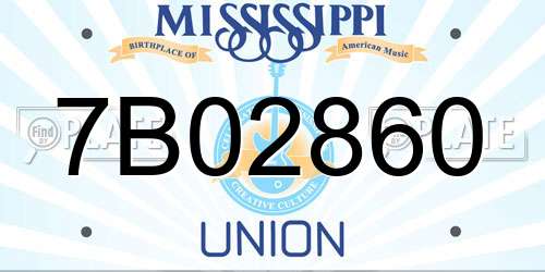 7B02860 Mississippi License Plate