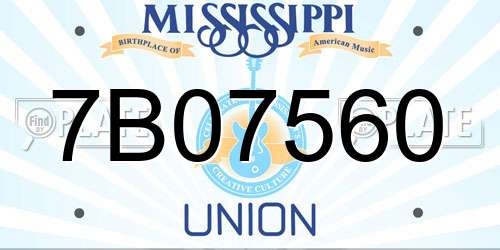 7B07560 Mississippi License Plate
