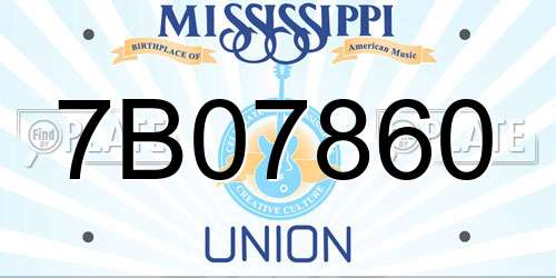 7B07860 Mississippi License Plate