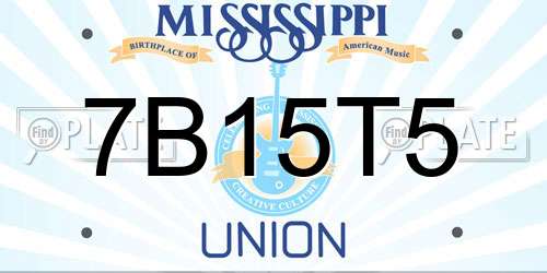 7B15T5 Mississippi License Plate