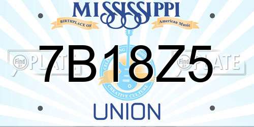7B18Z5 Mississippi License Plate