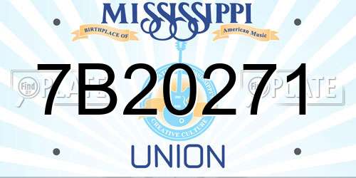 7B20271 Mississippi License Plate