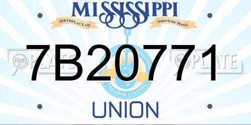 7B20771 Mississippi License Plate