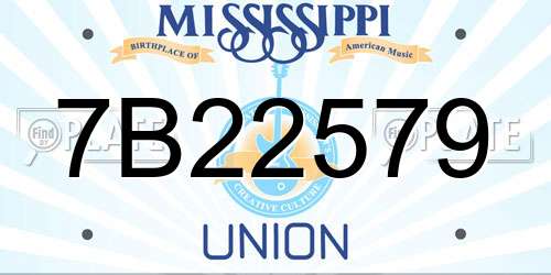 7B22579 Mississippi License Plate