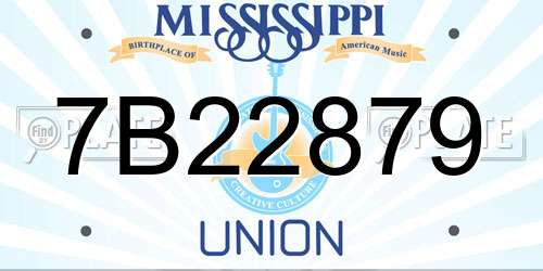 7B22879 Mississippi License Plate