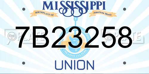 7B23258 Mississippi License Plate