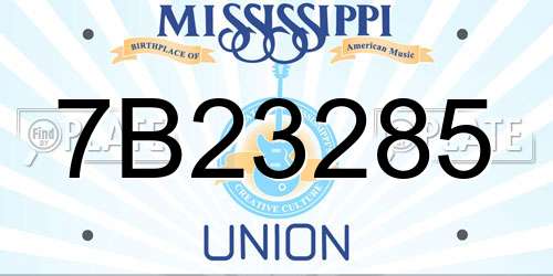 7B23285 Mississippi License Plate