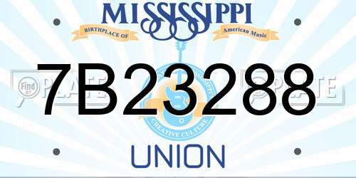 7B23288 Mississippi License Plate