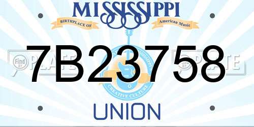 7B23758 Mississippi License Plate