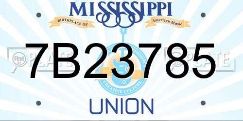 7B23785 Mississippi License Plate