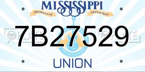7B27529 Mississippi License Plate