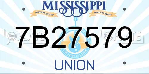 7B27579 Mississippi License Plate
