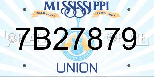 7B27879 Mississippi License Plate