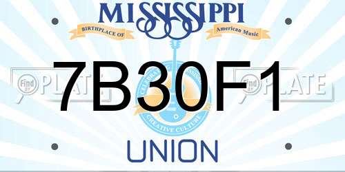 7B30F1 Mississippi License Plate